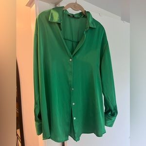 Zara Green Button Down Shirt